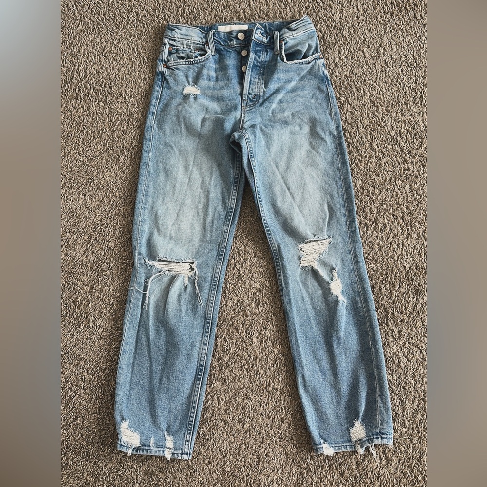 MOTHER The Tomcat Light Wash Distressed Jean